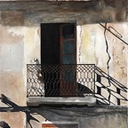 DOG ON BALCONY, oil on canvas, 30x24 inches, 76x61 cm.jpg